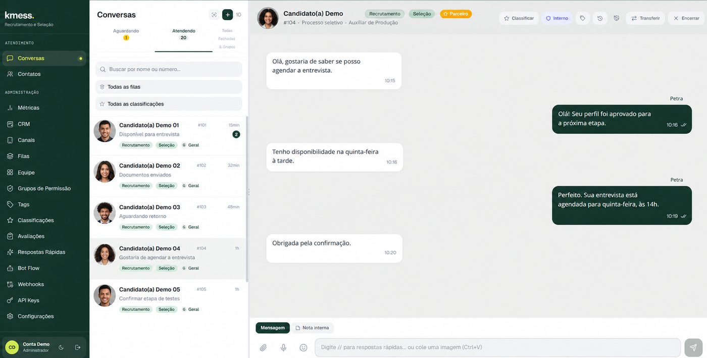 Conversas conduzidas por agentes de IA dentro do Kmess